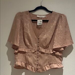 ASTR Women's Blush Button-Down Blouse